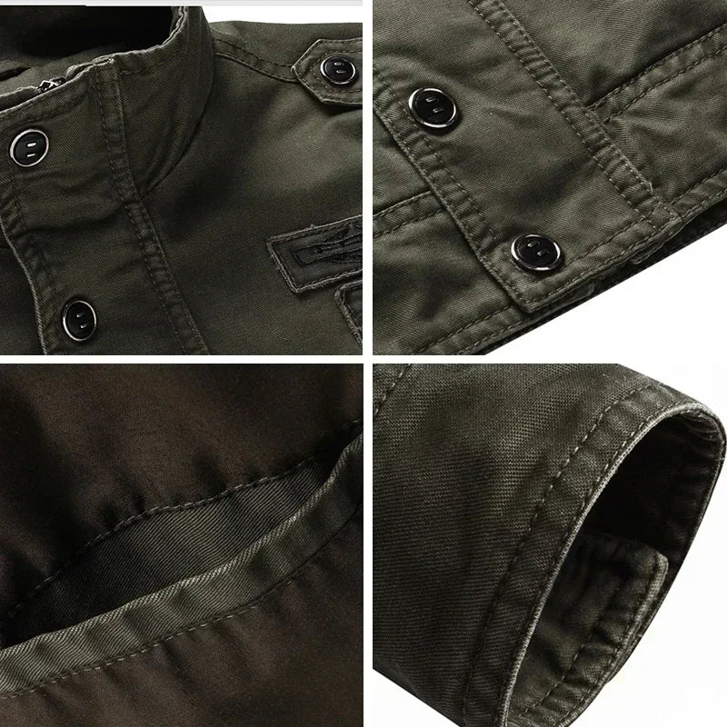 Veste de travail pour hommes, couleur unie, broderie rétro, manteau coupe-vent pour Camping en plein air, coupe cintrée, nouvelle collection printemps et automne 2024