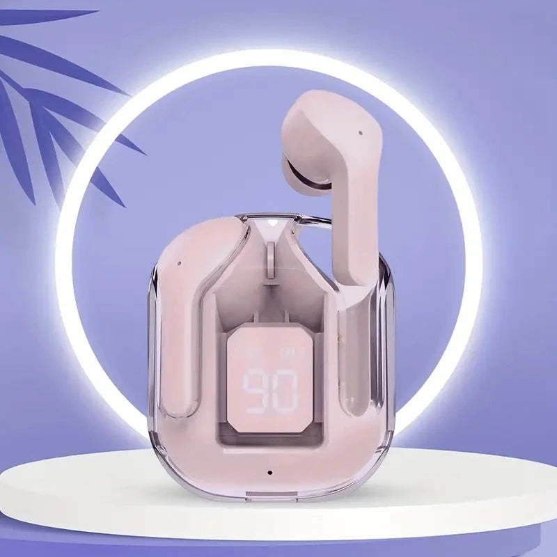 Écouteurs Bluetooth sans fil d'origine, écouteurs HIFI transparents, affichage numérique de l'alimentation LED, son stéréo, Xiaomi, T2