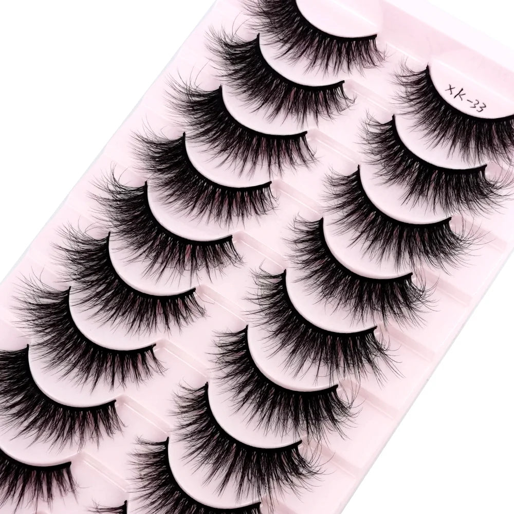5/10 paires naturel 3D doux vison cheveux Faux cils à la main vaporeux moelleux longs cils naturel yeux maquillage outils Faux cils