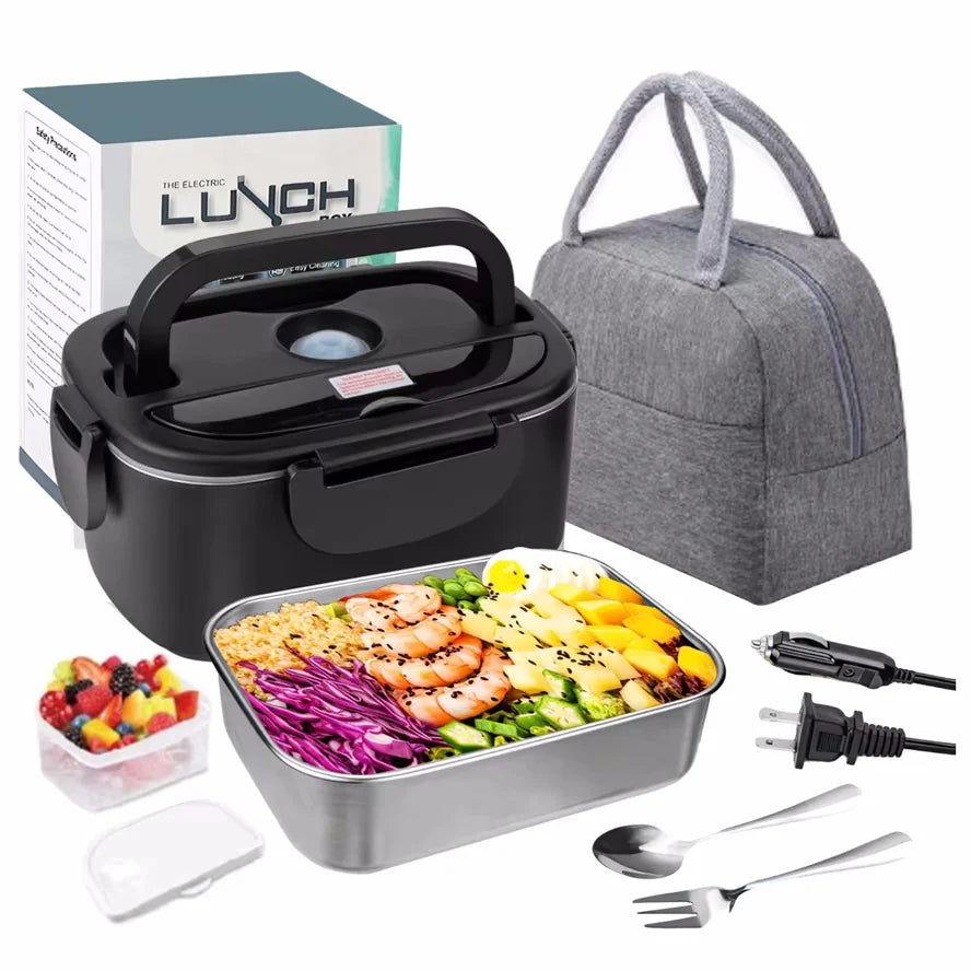 Boîte à lunch électrique chauffante pour adultes, chauffe-plats pour le travail, la voiture, le camion, l'extérieur, plusieurs boîtes à lunch chauffantes portables, le camping