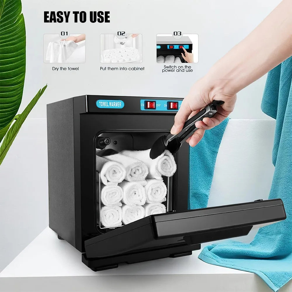 Chauffe-serviettes UV avec chambre en aluminium, chauffage rapide pour le visage, le spa, les cheveux, le salon de beauté, 5l, 150W