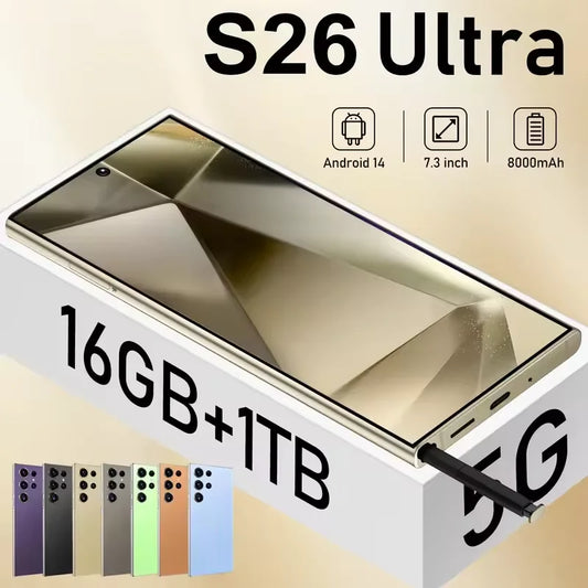 2025 NOUVEAU S26 Ultra téléphones portables Smartphone d'origine 5G double SIM Android 14 téléphone portable Snapdragon 8 gen 3 téléphones mobiles intelligents