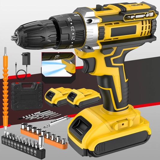 28V Cordless Impact Drill Electric Screwdriver Electric Hammer Drill Mini Wireless Hand Drill Lithium-Ion Battery Power Tools