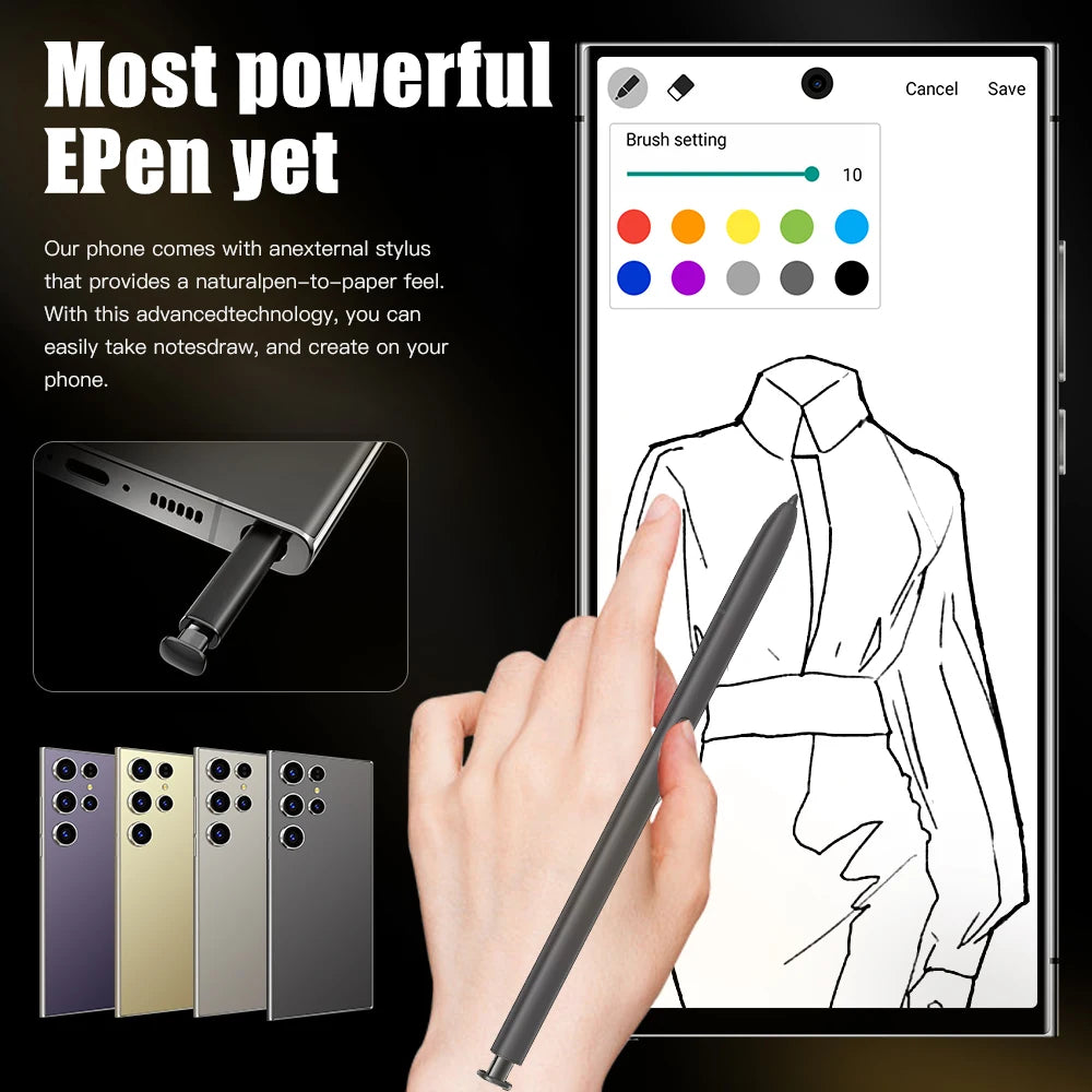 2025 NOUVEAU S26 Ultra téléphones portables Smartphone d'origine 5G double SIM Android 14 téléphone portable Snapdragon 8 gen 3 téléphones mobiles intelligents
