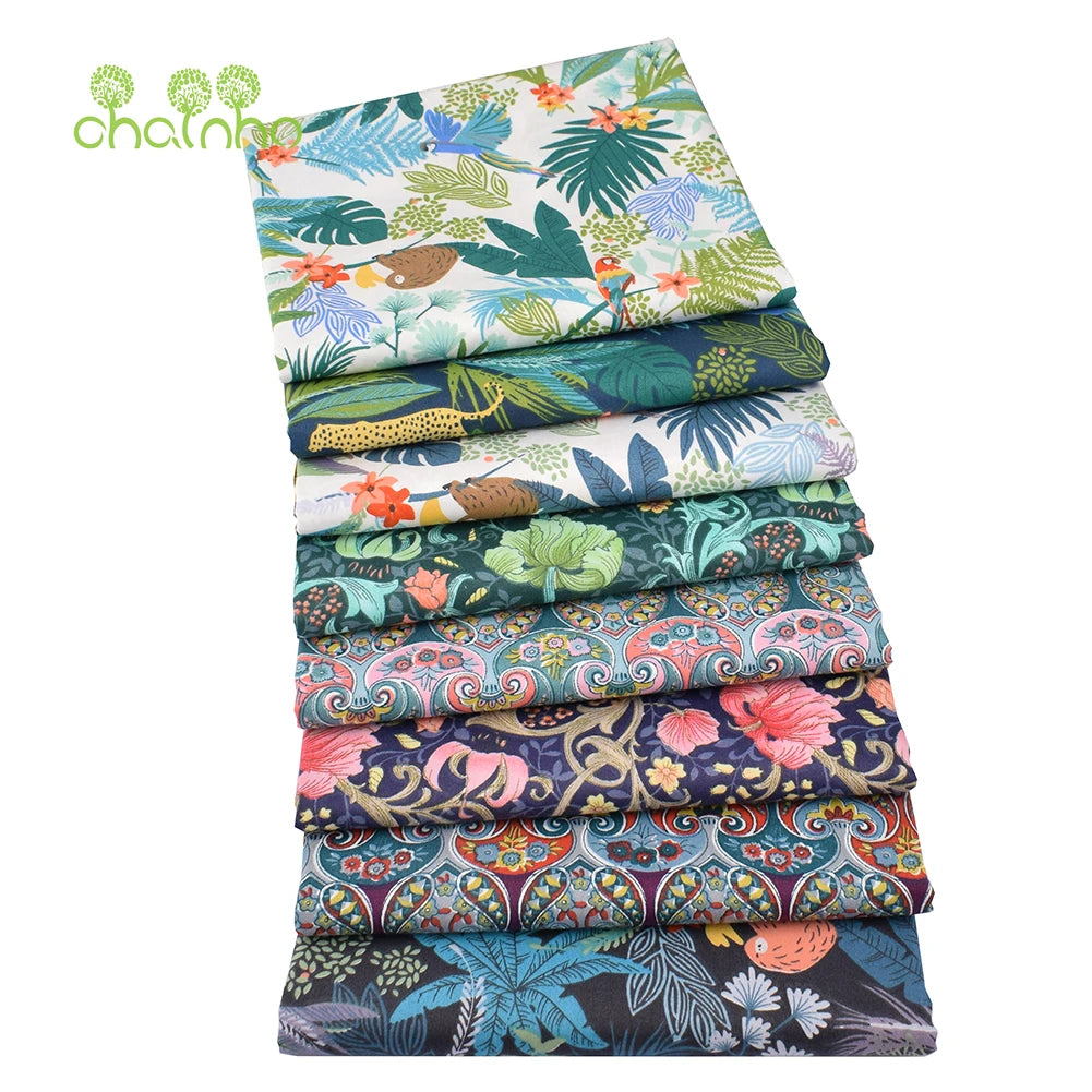 Tissu en coton sergé imprimé de dessin animé jungle, bricolage couture matelassage maison Textiles matériel pour bébé et enfants literie, chemise, robe