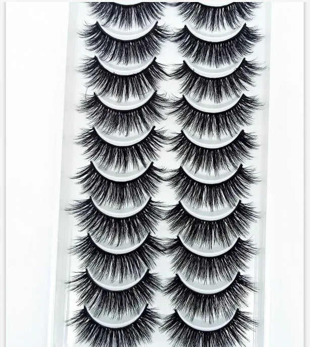 5/10 paires naturel 3D doux vison cheveux Faux cils à la main vaporeux moelleux longs cils naturel yeux maquillage outils Faux cils