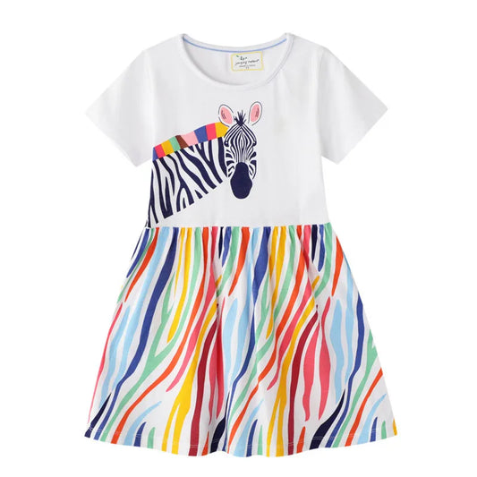Jumping Meters New 2-7T Princess Party Girls Dresses Summer Cotton Kids Clothing Fashion Hot Selling Children's Dress Tops Girls