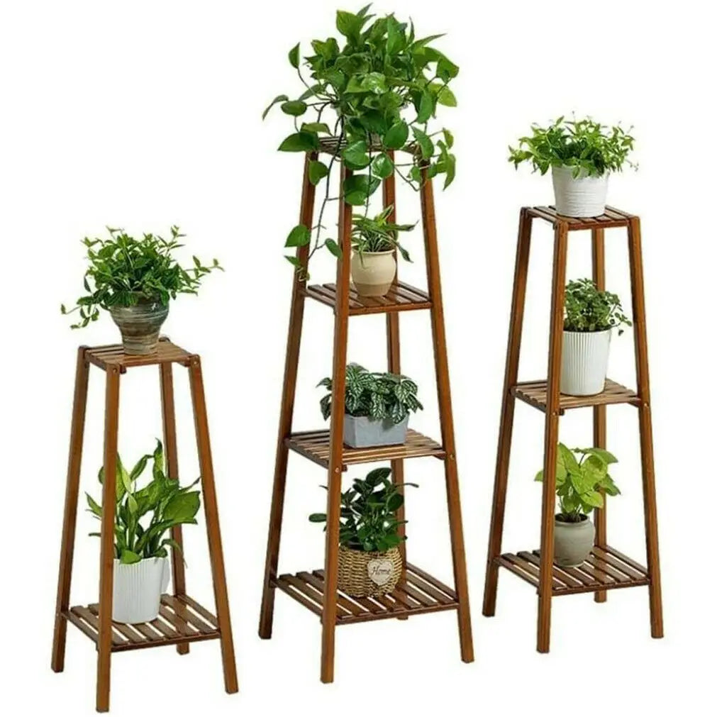 Présentoir en bambou pour pot de fleurs, étagère T1 pour plantes, intérieur et extérieur, 77 cm, 97 cm, 117cm de haut