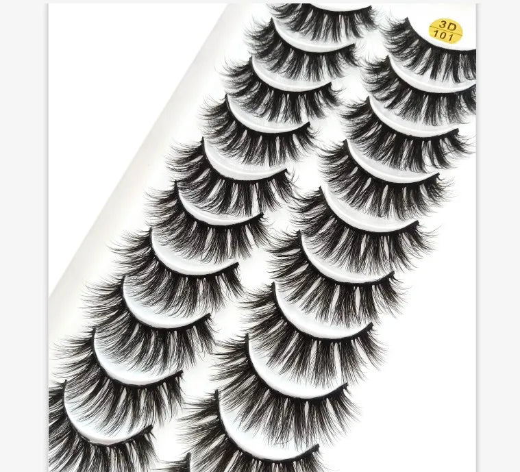 5/10 paires naturel 3D doux vison cheveux Faux cils à la main vaporeux moelleux longs cils naturel yeux maquillage outils Faux cils