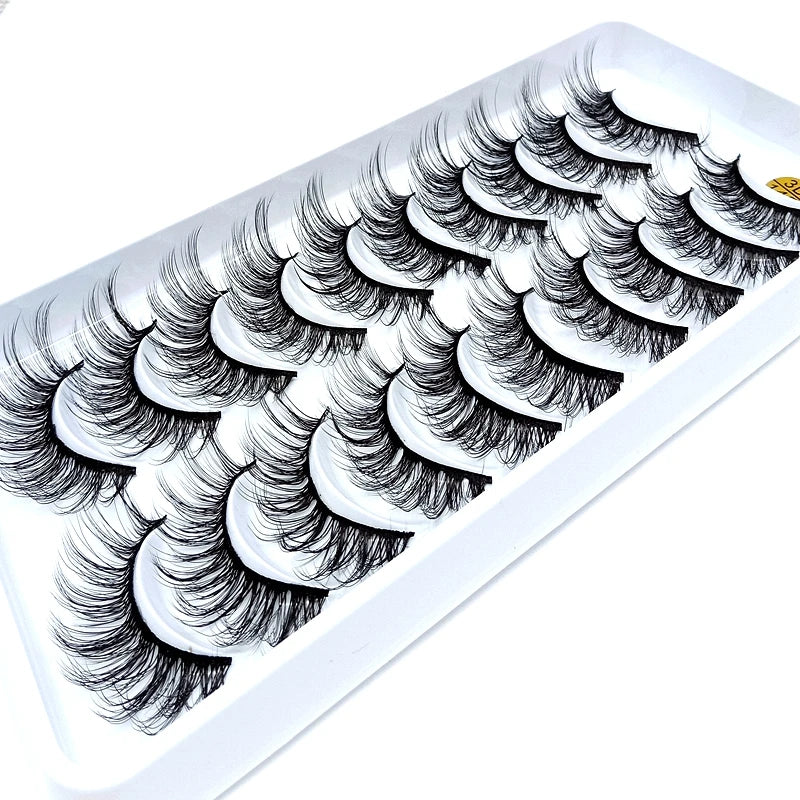 5/10 paires naturel 3D doux vison cheveux Faux cils à la main vaporeux moelleux longs cils naturel yeux maquillage outils Faux cils