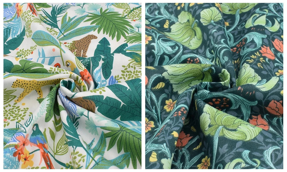Tissu en coton sergé imprimé de dessin animé jungle, bricolage couture matelassage maison Textiles matériel pour bébé et enfants literie, chemise, robe