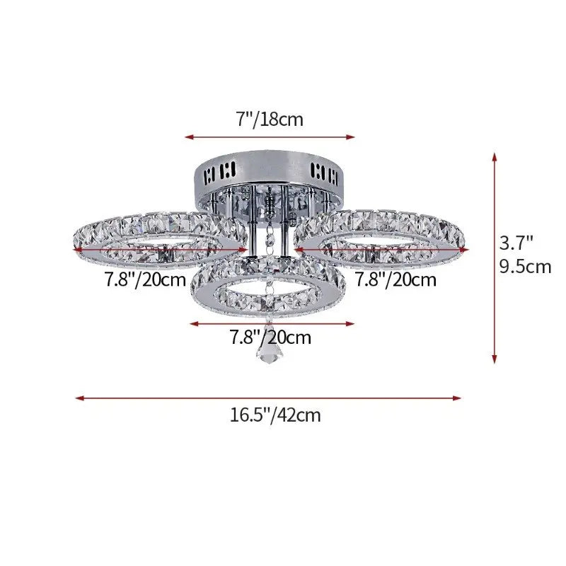 Moderne K9 Led plafonnier en cristal lustre intelligent pendentif anneau de lumière Chrome Plafonier luminaire salle à manger salon décor luxe