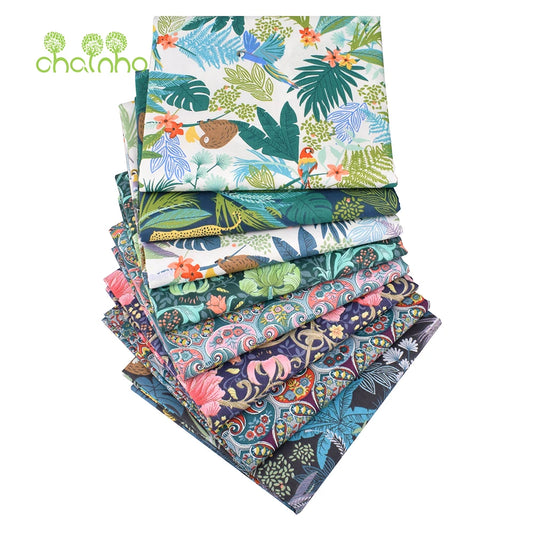Tissu en coton sergé imprimé de dessin animé jungle, bricolage couture matelassage maison Textiles matériel pour bébé et enfants literie, chemise, robe