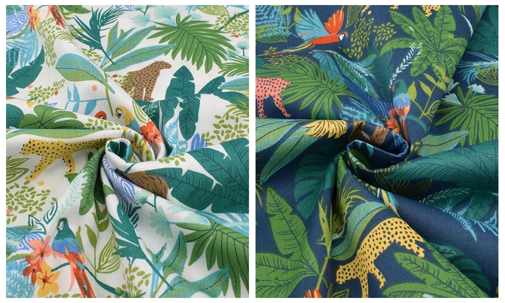 Tissu en coton sergé imprimé de dessin animé jungle, bricolage couture matelassage maison Textiles matériel pour bébé et enfants literie, chemise, robe