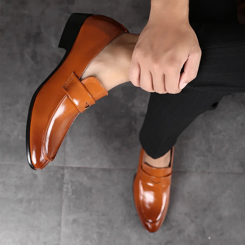 Chaussures habillées en cuir faites à la main pour hommes, mocassins à la mode pour fête et mariage, chaussures décontractées pour hommes, chaussures de conduite