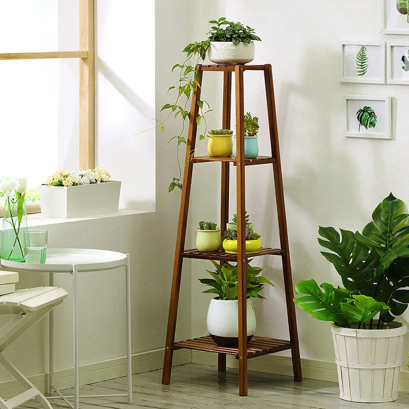 Présentoir en bambou pour pot de fleurs, étagère T1 pour plantes, intérieur et extérieur, 77 cm, 97 cm, 117cm de haut