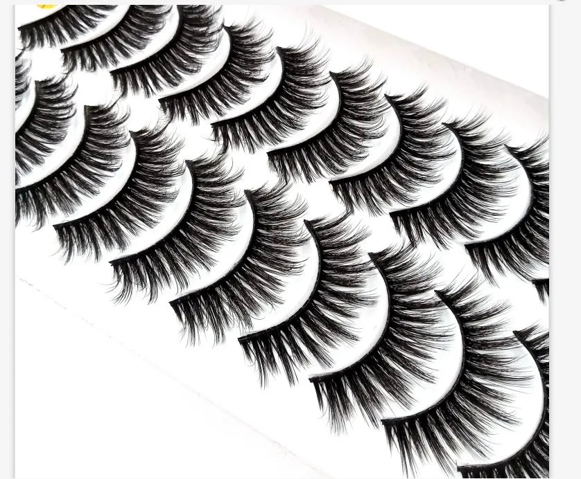 5/10 paires naturel 3D doux vison cheveux Faux cils à la main vaporeux moelleux longs cils naturel yeux maquillage outils Faux cils