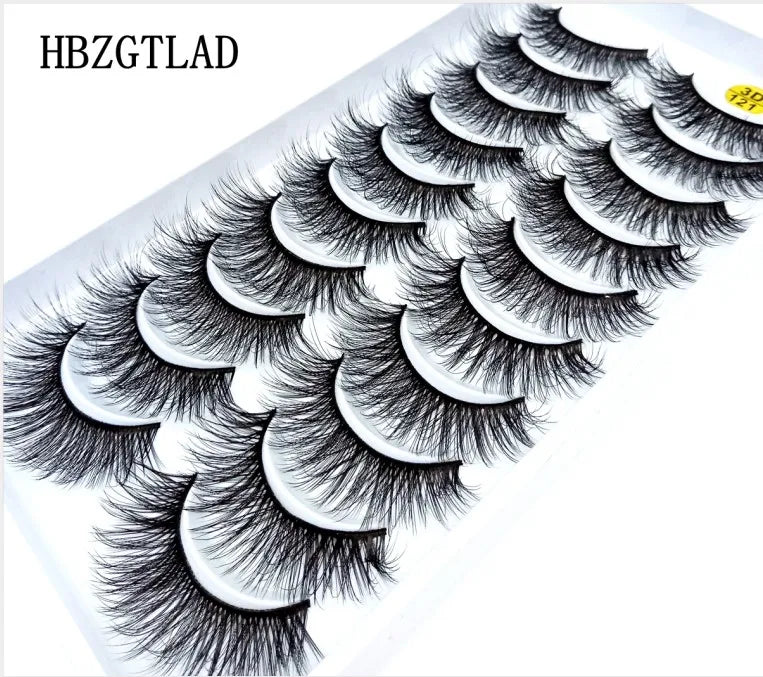 5/10 paires naturel 3D doux vison cheveux Faux cils à la main vaporeux moelleux longs cils naturel yeux maquillage outils Faux cils