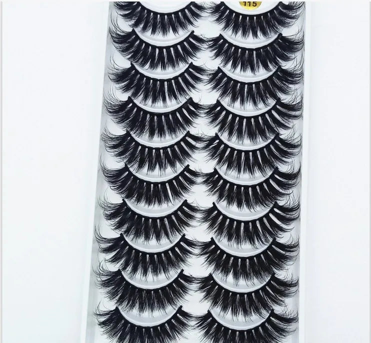 5/10 paires naturel 3D doux vison cheveux Faux cils à la main vaporeux moelleux longs cils naturel yeux maquillage outils Faux cils