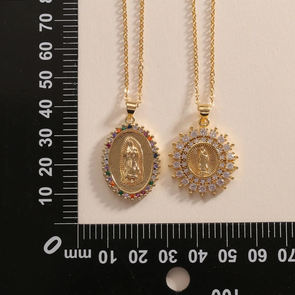 2025 nouveau pendentif la vierge marie Fine CZ cubique zircone collier cuivre chaîne en métal unisexe bijoux religieux cadeau de vacances