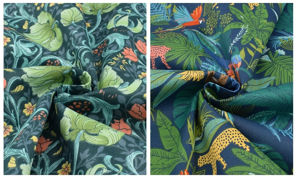 Tissu en coton sergé imprimé de dessin animé jungle, bricolage couture matelassage maison Textiles matériel pour bébé et enfants literie, chemise, robe