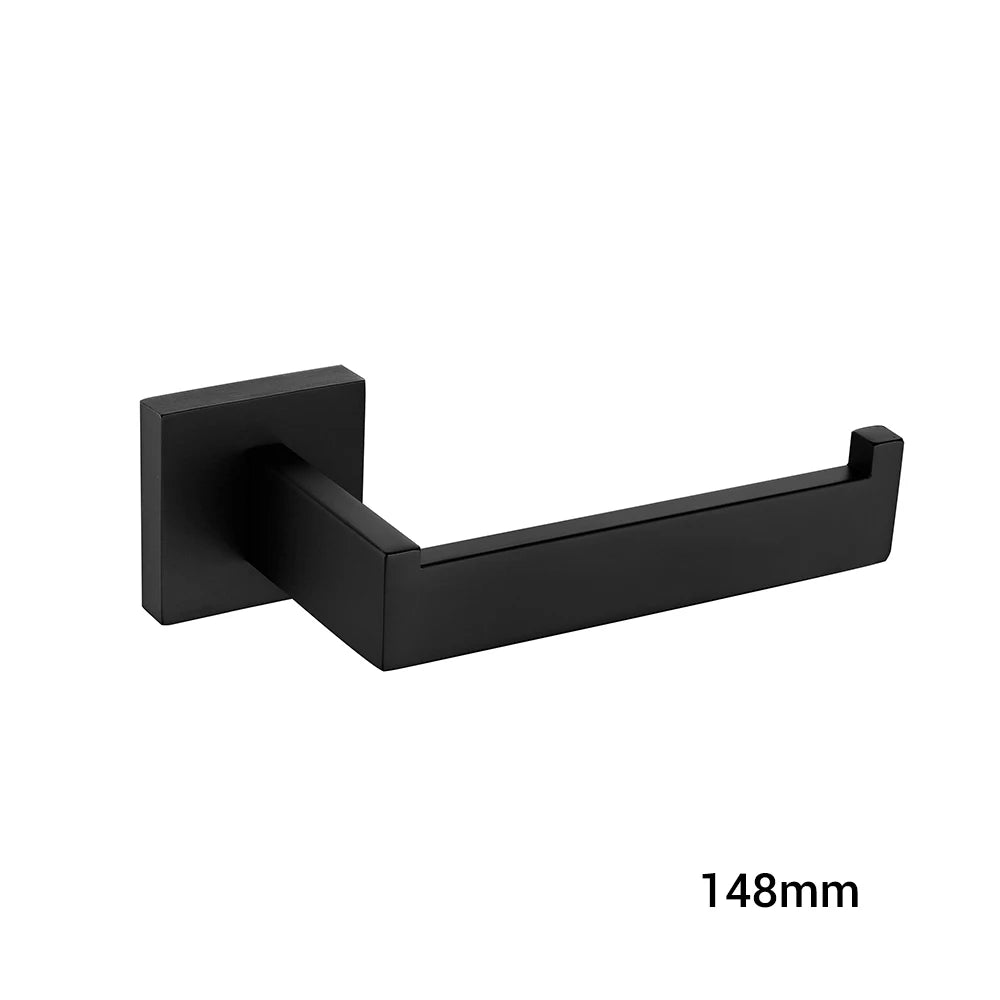 BagnoLux – beau crochet mural en acier inoxydable, accessoires de salle de bain, barre à serviettes, noir chromé