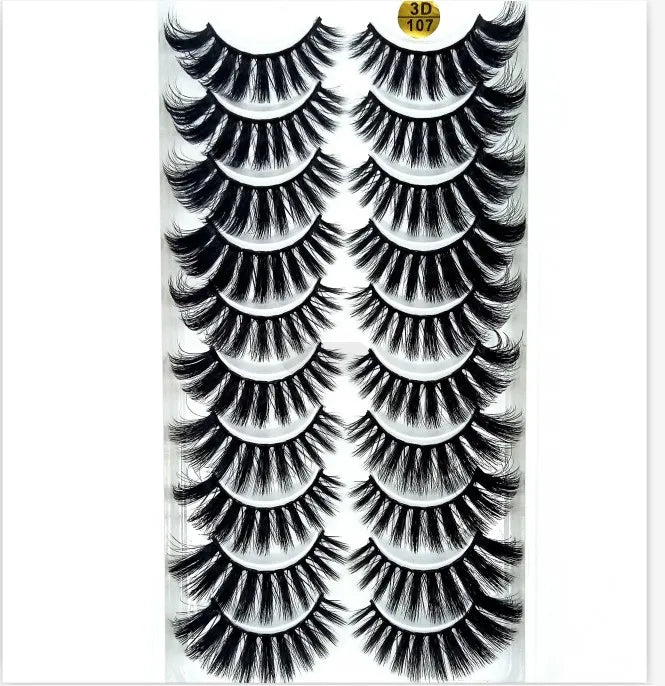 5/10 paires naturel 3D doux vison cheveux Faux cils à la main vaporeux moelleux longs cils naturel yeux maquillage outils Faux cils