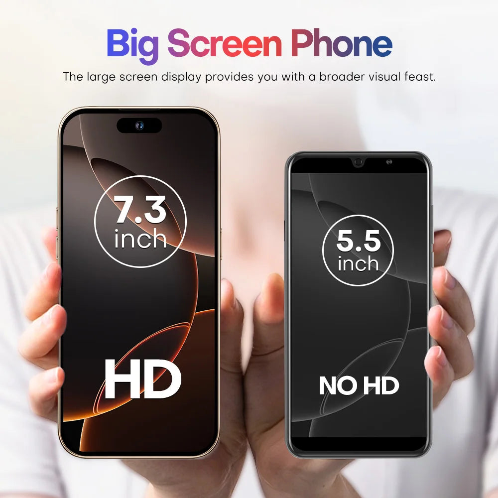 2025 nouveau smartphone i16promax phare 6.5 pouces 16 + 1 to 5g clé d'appareil photo empreinte digitale casque Bluetooth peut être acheté séparément