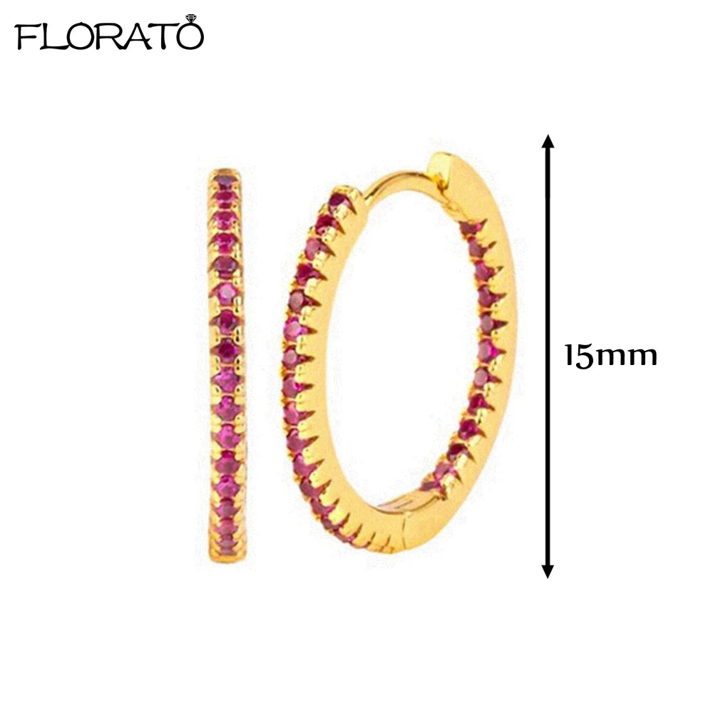 Boucles d'oreilles créoles minimales rouges pour femmes, cristal, petit Huggie, boucle d'oreille cartilage mince, piercing 147 us, bijoux, cadeau, contre-indiqué, 2 pièces