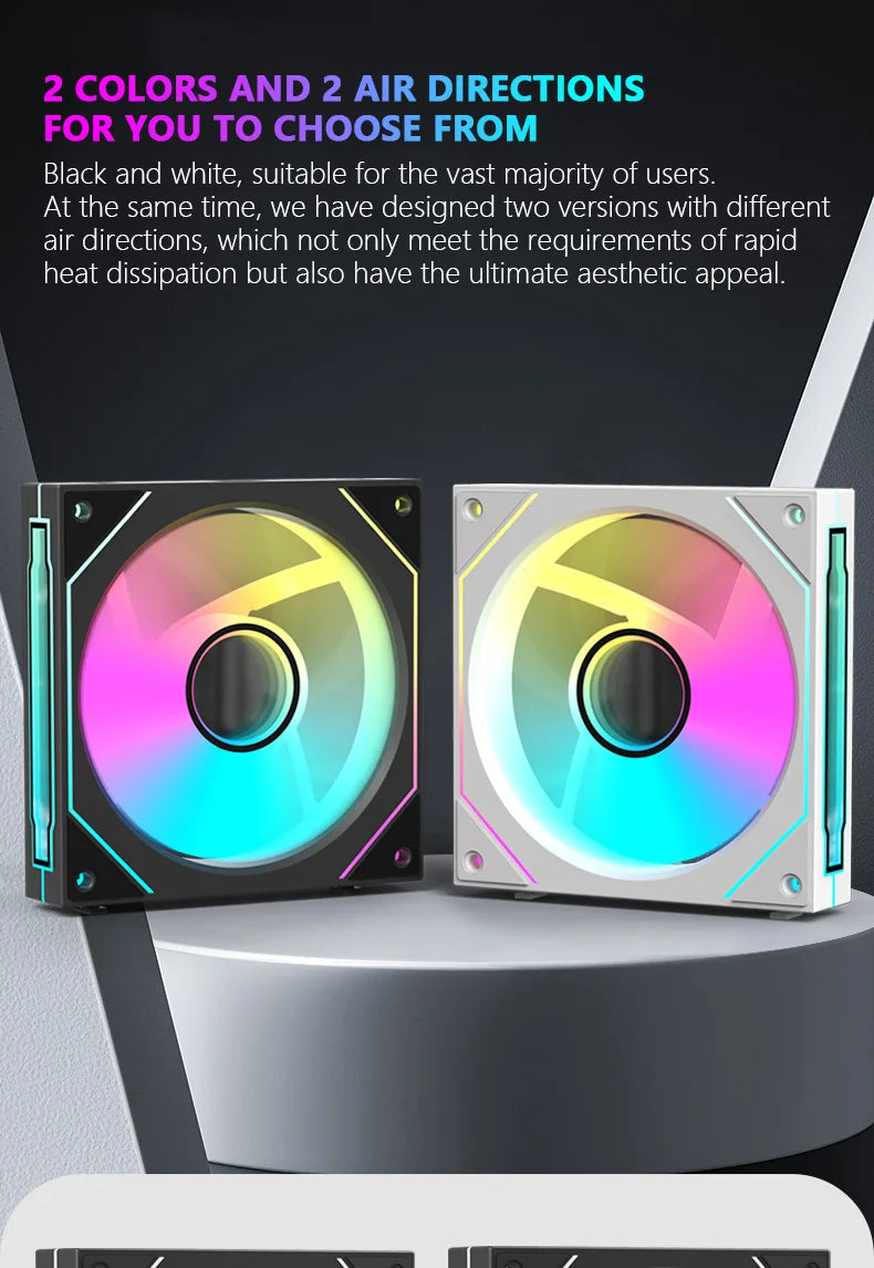 JUMPEAK MX120 360mm Modulaire Sans Fil Épissage PC 120mm Ventilateur De Refroidissement ARGB Effet Miroir Infini Pour Refroidisseur d'Eau d'Ordinateur