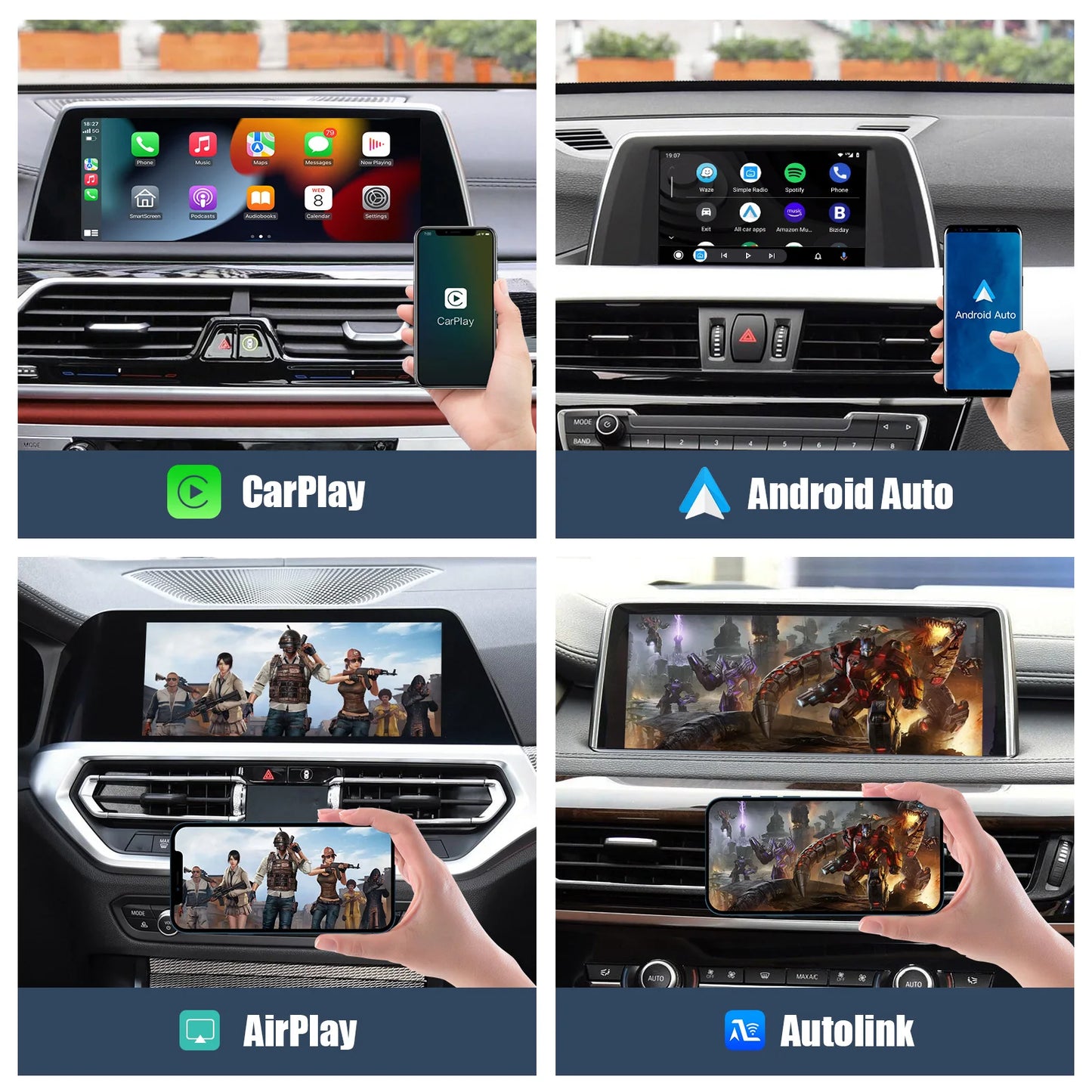 Wireless CarPlay Android Auto For BMW NBT CIC system 1 2 3 4 5 7 Series X1 X3 X4 X5 F20 F21 F23 F30 F31 F34 F35 F32 F10 F11 F48 F25 F26 F15 E60 E84 Prise en charge d'Airplay et du lien miroir, caméra OEM après-vente