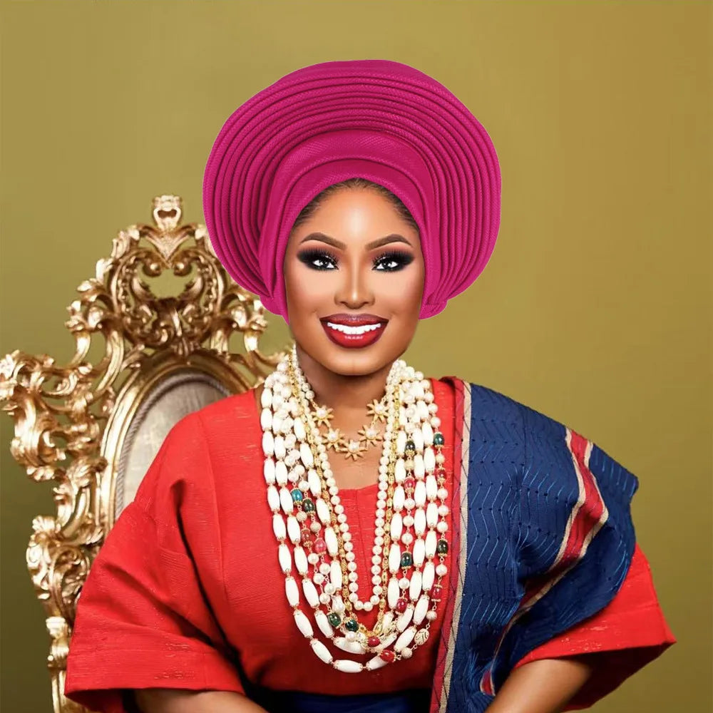 Cravates de tête nigérianes pour femmes, équipement de sauna, turban africain élégant, déjà fabriqué, enveloppes de tête féminines, fête de mariage, Auto Gele