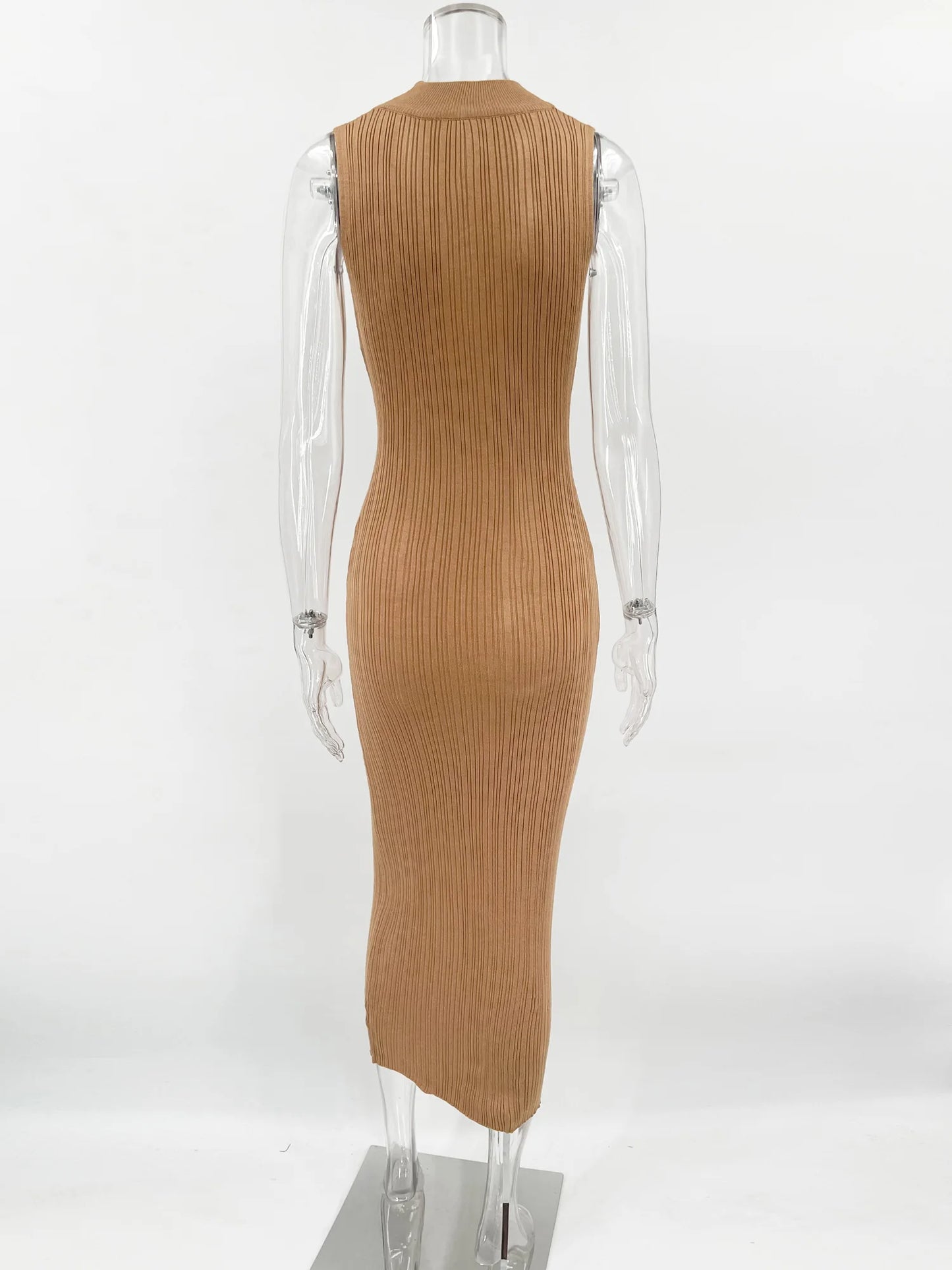 Tossy-Robe longue en fibre tricotée à col roulé pour femme, robe maxi femme, mince, élégante, mode, automne, 2023