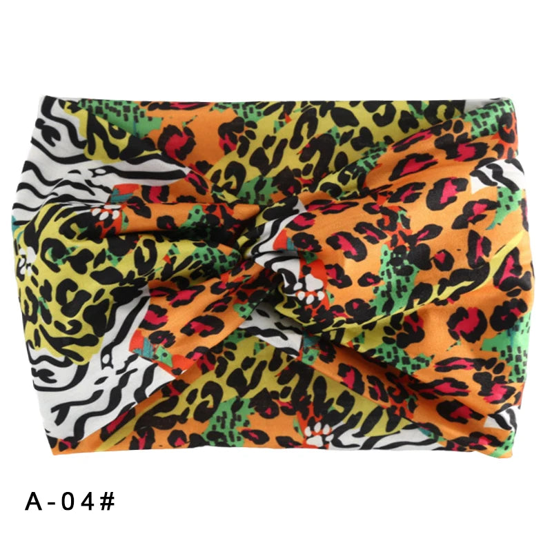 Bandeau élastique large imprimé Pilates Yoga course cyclisme bandeau Turban maquillage cerceau de cheveux maquillage bandeau pour femmes fille