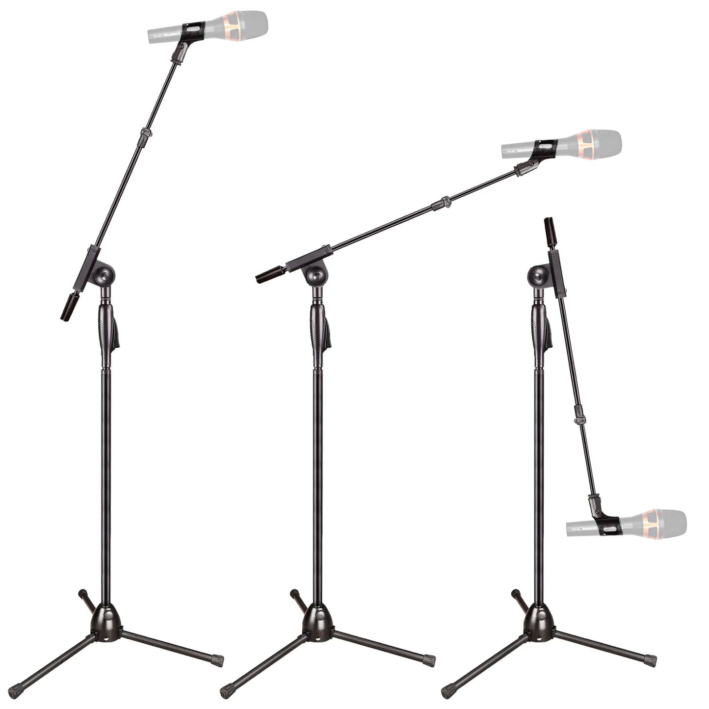 FREEBOSS-Support de microphone sur pied avec trépied en métal Angle réglable recommande Filaire Sans fil Microphone à condensateur dynamique Support de scène MS-203