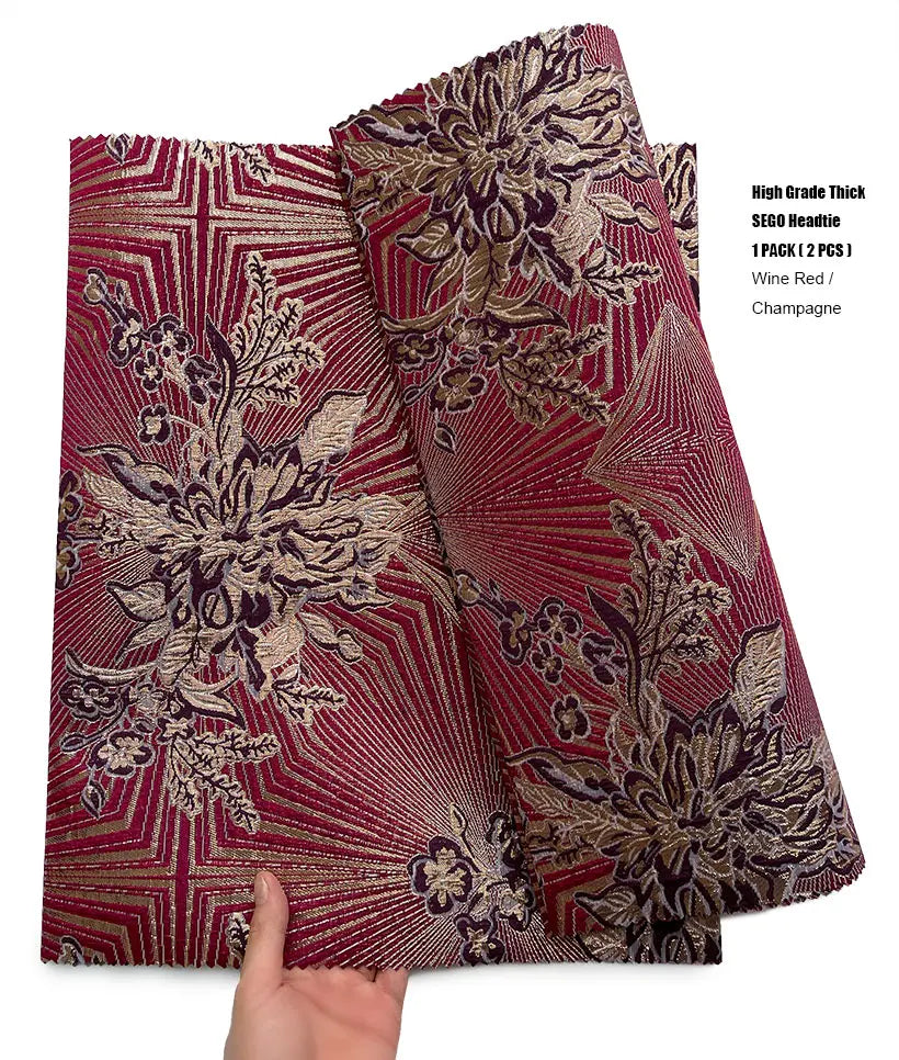 Cravate de sauna SEGO africaine, unique, optique de luxe, excellente cravate de tête, 3D Swiss Gele & Ipele, le plus récent NigWin Gear Wraps Turban, 2 pièces