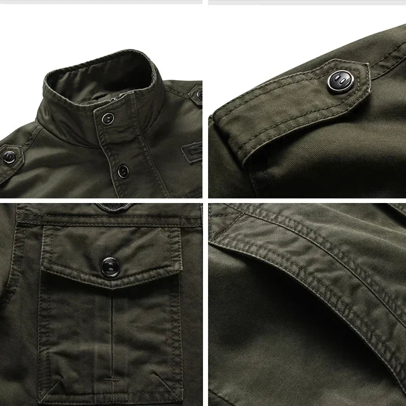 Veste de travail pour hommes, couleur unie, broderie rétro, manteau coupe-vent pour Camping en plein air, coupe cintrée, nouvelle collection printemps et automne 2024