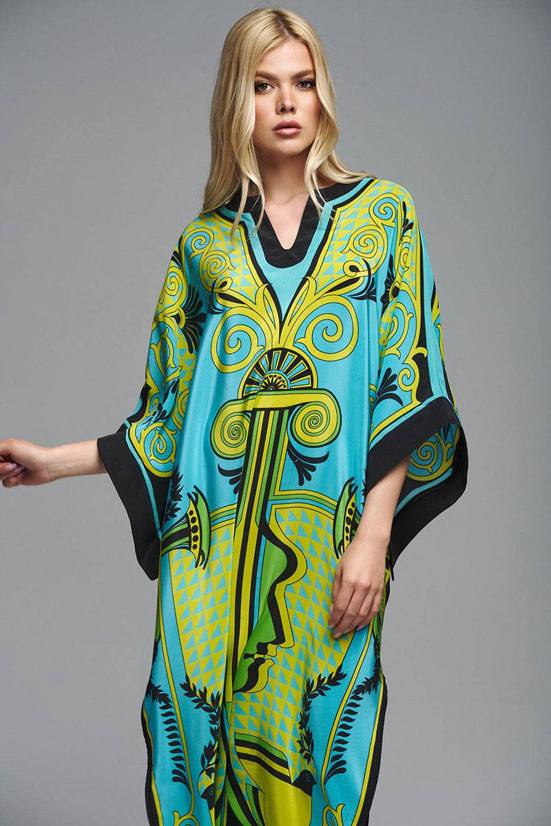 Tenues de plage pour femmes, cache-maillot de bain, robe caftan, tunique longue, Maxi, grande taille, maillot de bain imprimé Polyester