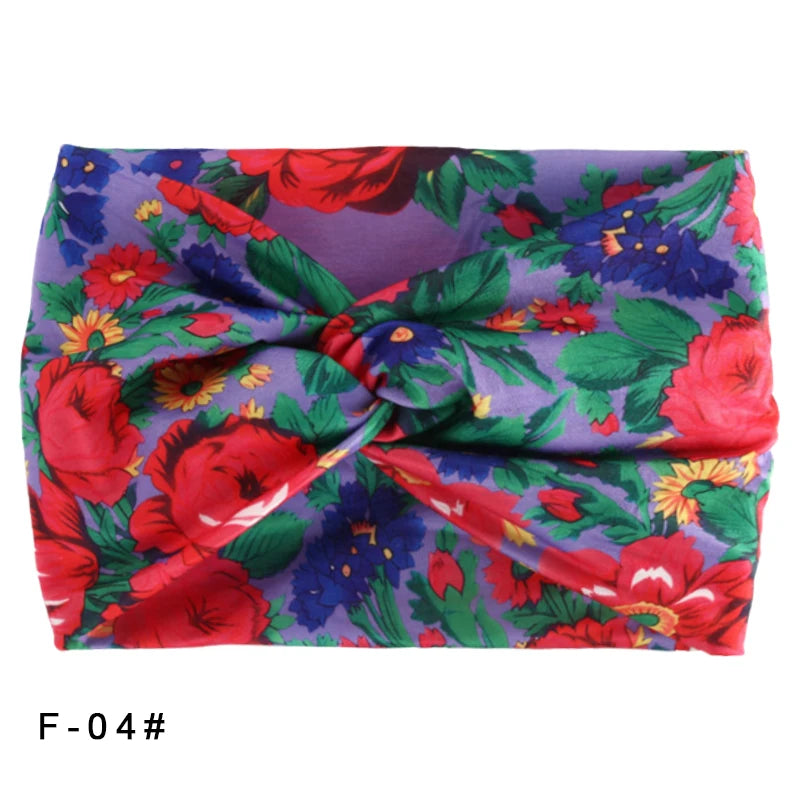 Bandeau élastique large imprimé Pilates Yoga course cyclisme bandeau Turban maquillage cerceau de cheveux maquillage bandeau pour femmes fille