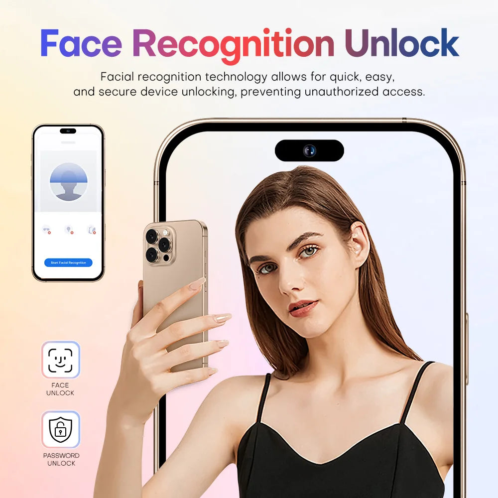 2025 nouveau smartphone i16promax phare 6.5 pouces 16 + 1 to 5g clé d'appareil photo empreinte digitale casque Bluetooth peut être acheté séparément