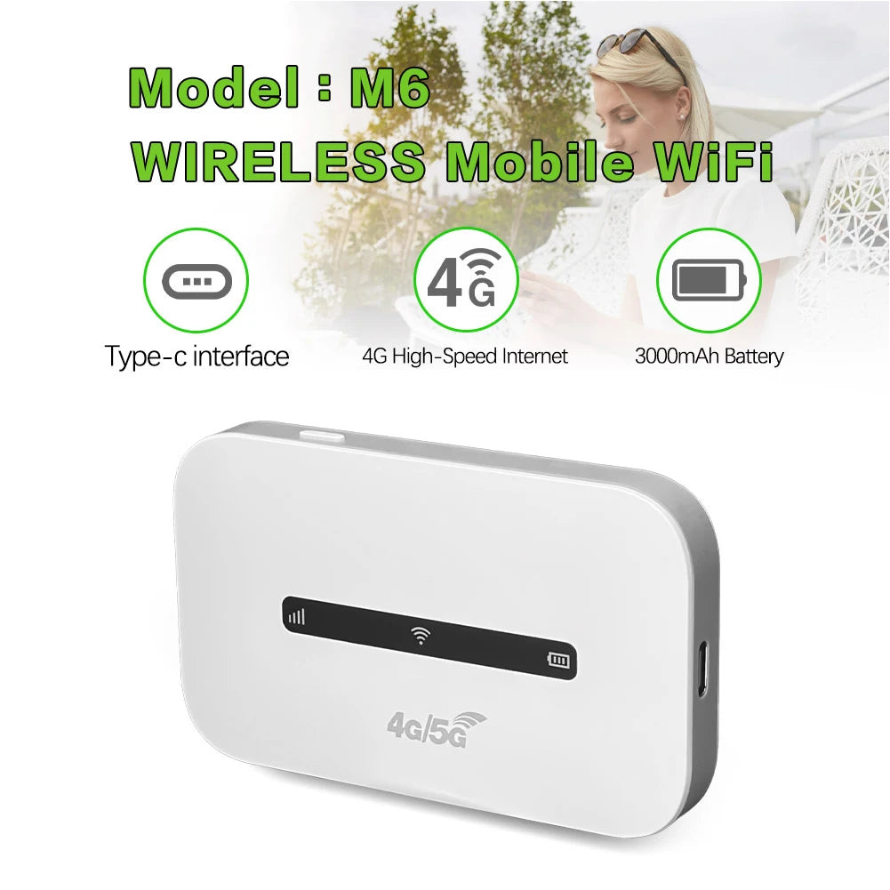Hotspot WiFi Portable 4G LTE, 3000mAh, 150Mbps, routeur Internet sans fil avec emplacement pour carte SIM, point d'accès Mobile de poche pour voyage en voiture
