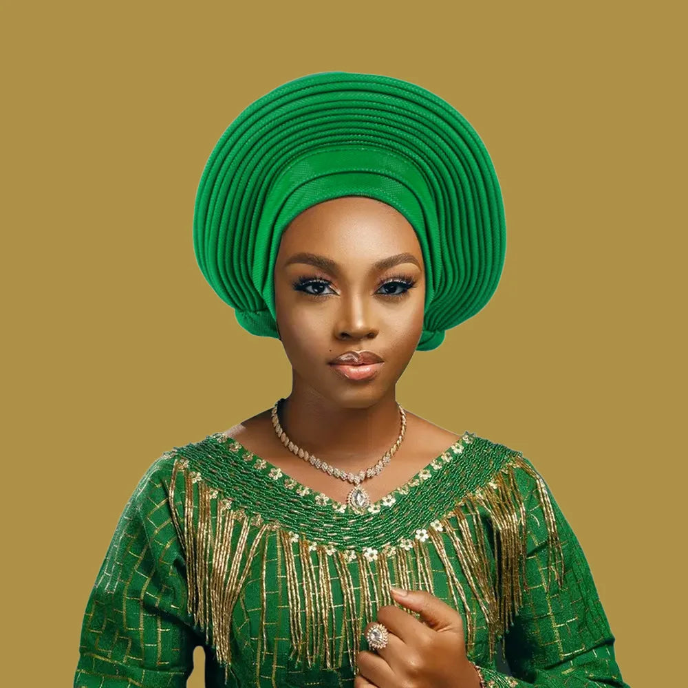 Cravates de tête nigérianes pour femmes, équipement de sauna, turban africain élégant, déjà fabriqué, enveloppes de tête féminines, fête de mariage, Auto Gele