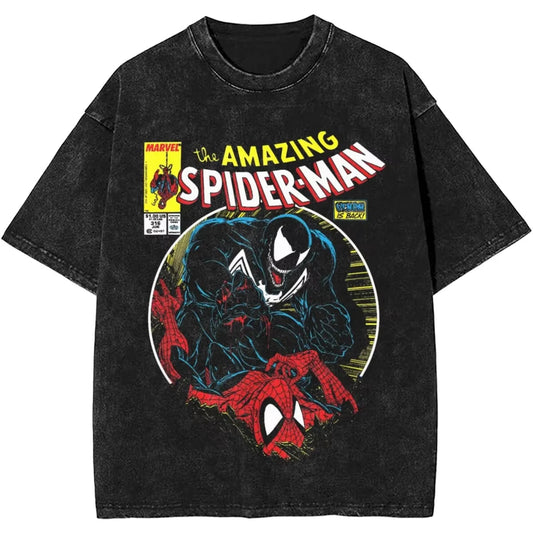 Vintage Spider-Man bande dessinée T-shirts Merch Spiderman T-shirts amples pour hommes femmes 100% coton T-shirts