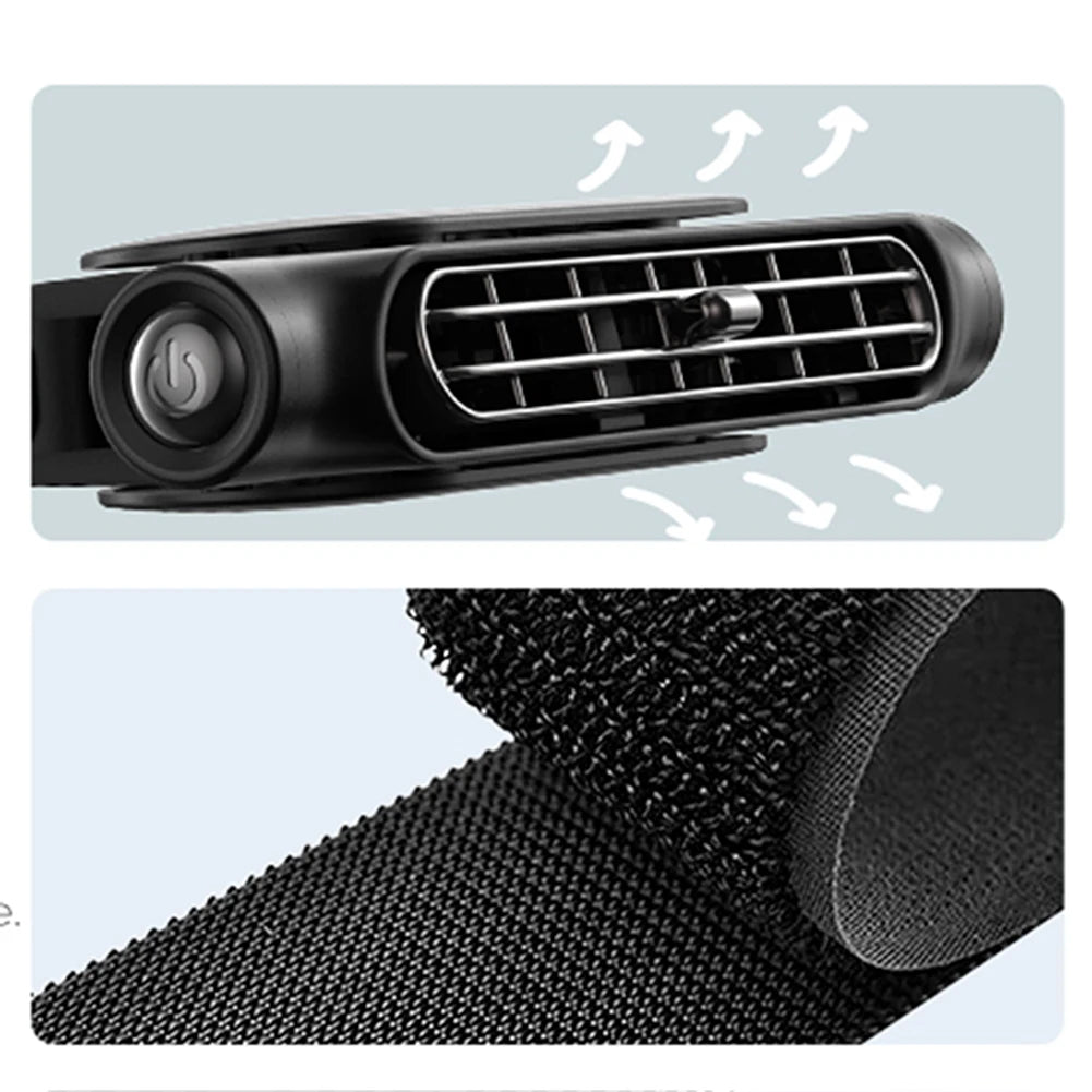 Ventilateur Portable pour Siège de Voiture, 3 Vitesses Réglables, Repose-Sauna, USB 62, pour Passager Avant et Arrière
