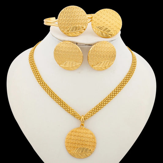 Ensemble de bijoux pour femmes, accessoires, boucles d'oreilles et bagues de couleur or 18 carats, ensemble de bagues pour accessoires de fête de fiançailles