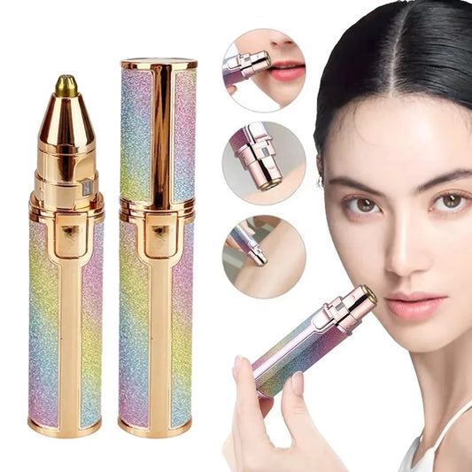 Épilateur pour le visage lumière LED rasoir indolore lame de tondeuse épilation du visage 2 en 1 rasoir électrique pour sourcils