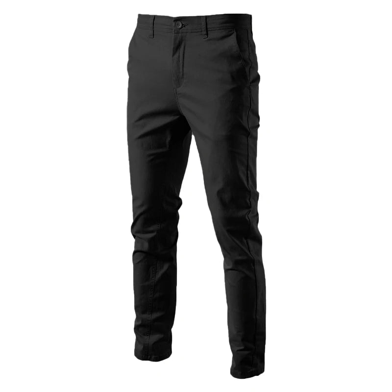 AIOPESON coton décontracté Hommes Pantalons Couleur unie Coupe ajustée Pantalons pour hommes Nouveau Printemps Automne  Haute qualité Pantalons d'affaires classiques pour hommes