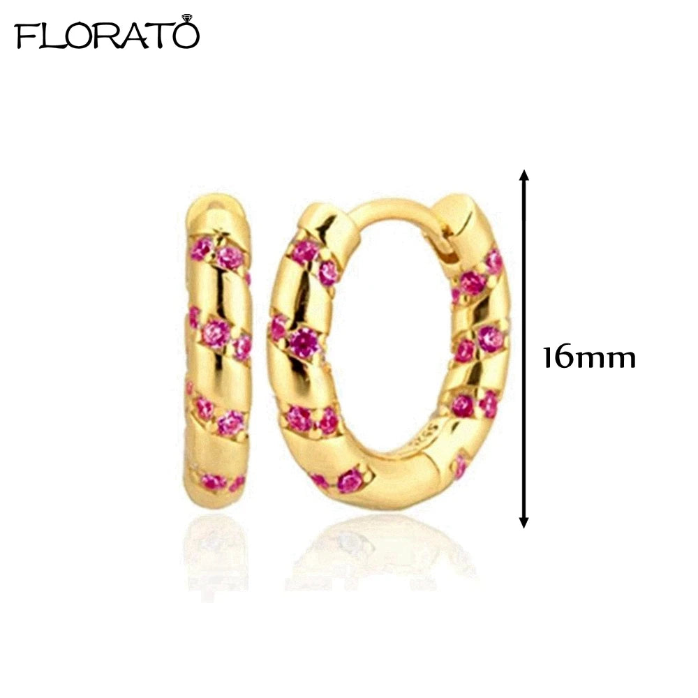 Boucles d'oreilles créoles minimales rouges pour femmes, cristal, petit Huggie, boucle d'oreille cartilage mince, piercing 147 us, bijoux, cadeau, contre-indiqué, 2 pièces