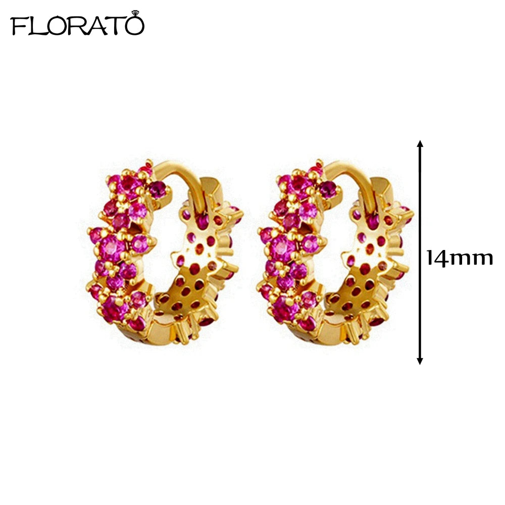 Boucles d'oreilles créoles minimales rouges pour femmes, cristal, petit Huggie, boucle d'oreille cartilage mince, piercing 147 us, bijoux, cadeau, contre-indiqué, 2 pièces