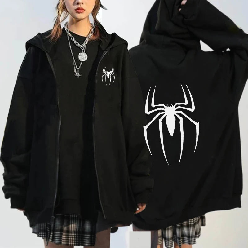 Hunter X Hunter Spider imprimé Anime sweat à capuche avec fermeture éclair hommes femmes gothique Y2K veste zippée sweat à capuche décontracté manteau Streetwear